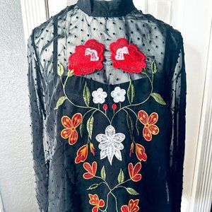 NWT Embroidered Blouse